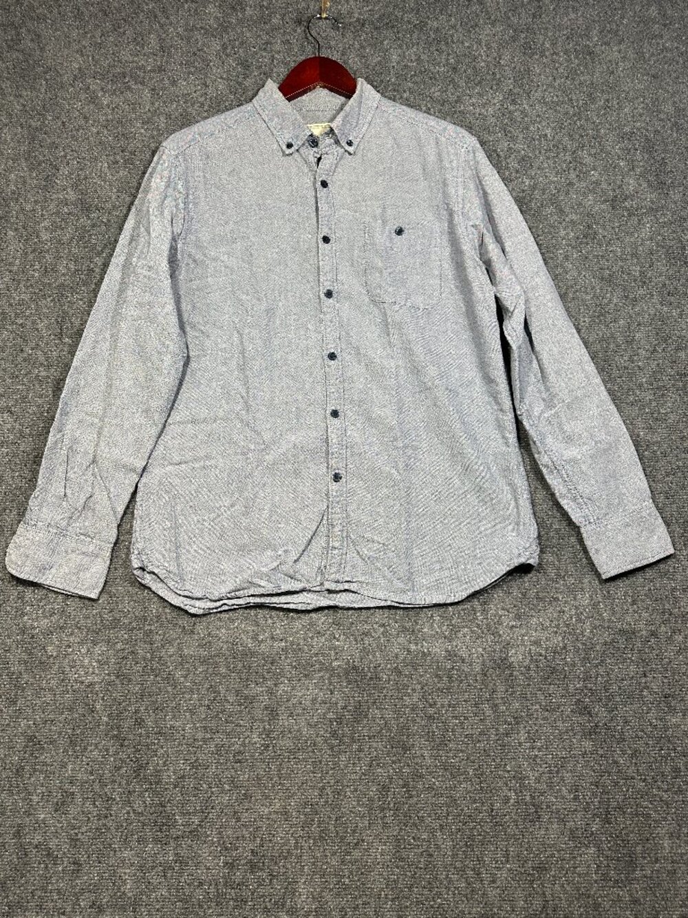 Colours Shirt Mens Medium Blue Chambray Organic Cotton Button Down Pocket